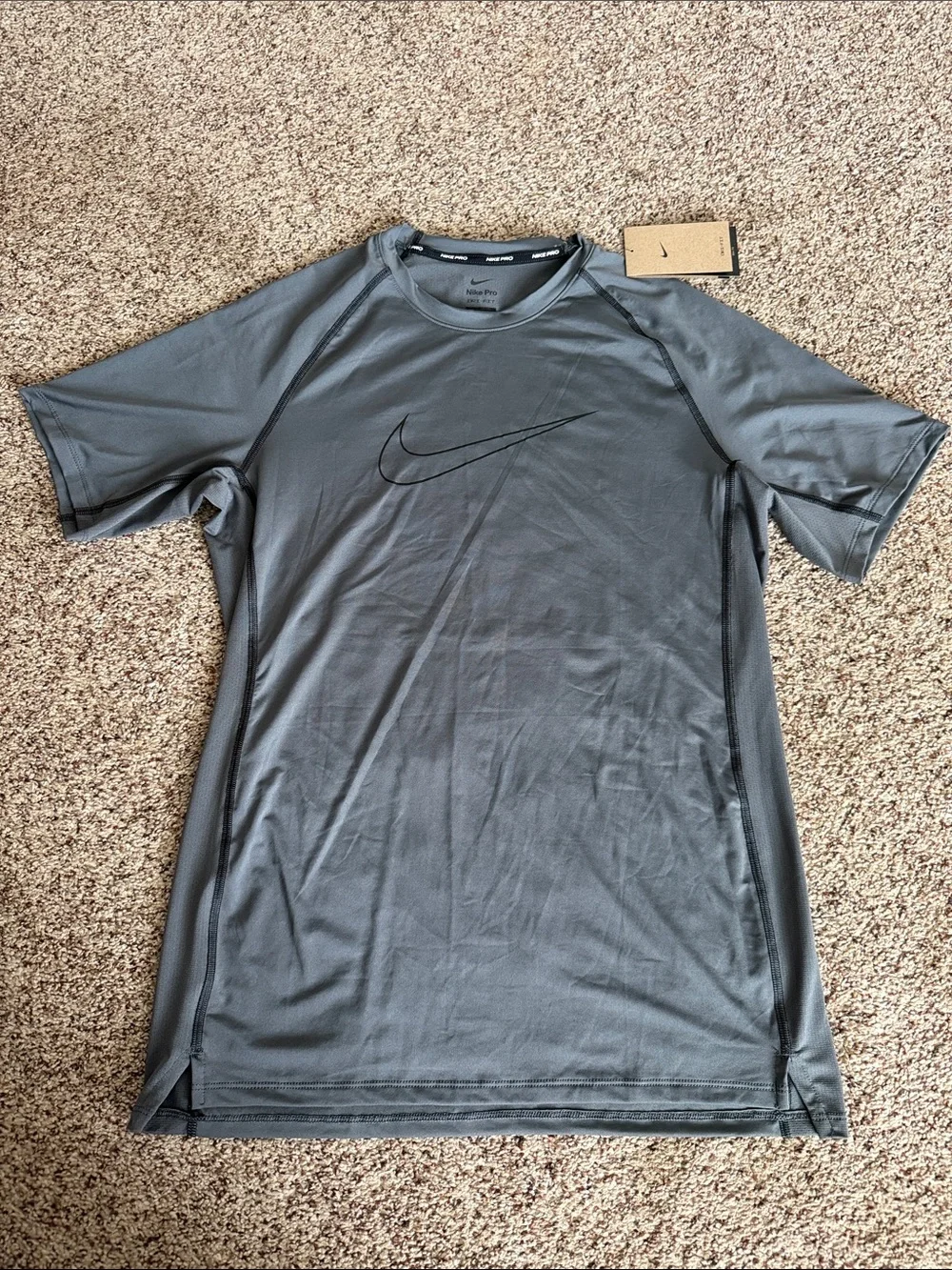 Nike Pro Men’s Charcoal Performance slim fit tee